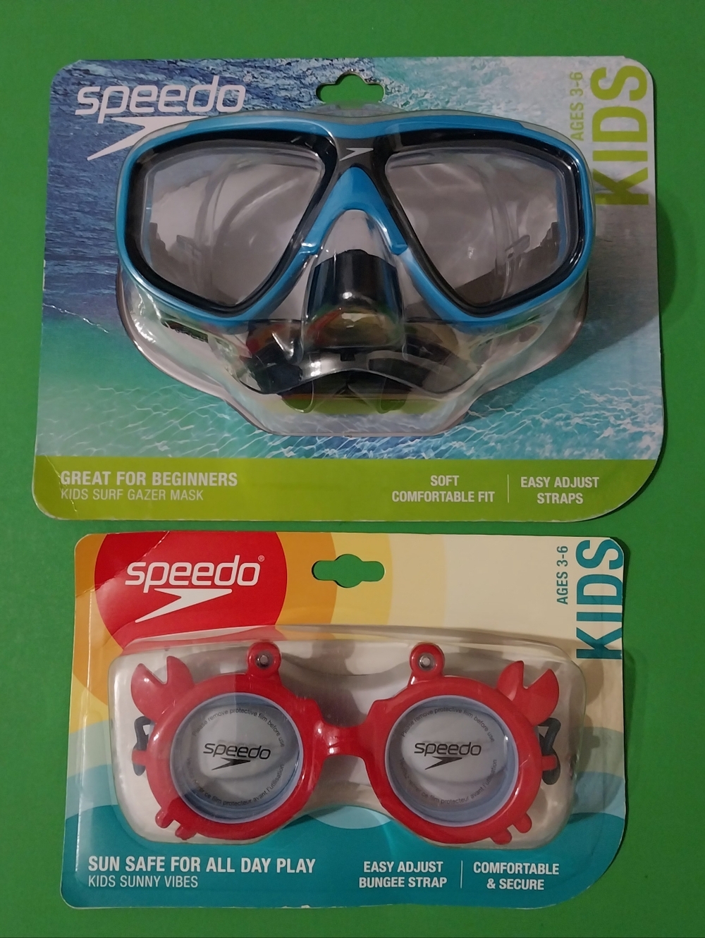 Speedo Kids Swim Mask Goggles Chilren Age 3-6 Swim Google UV Protection